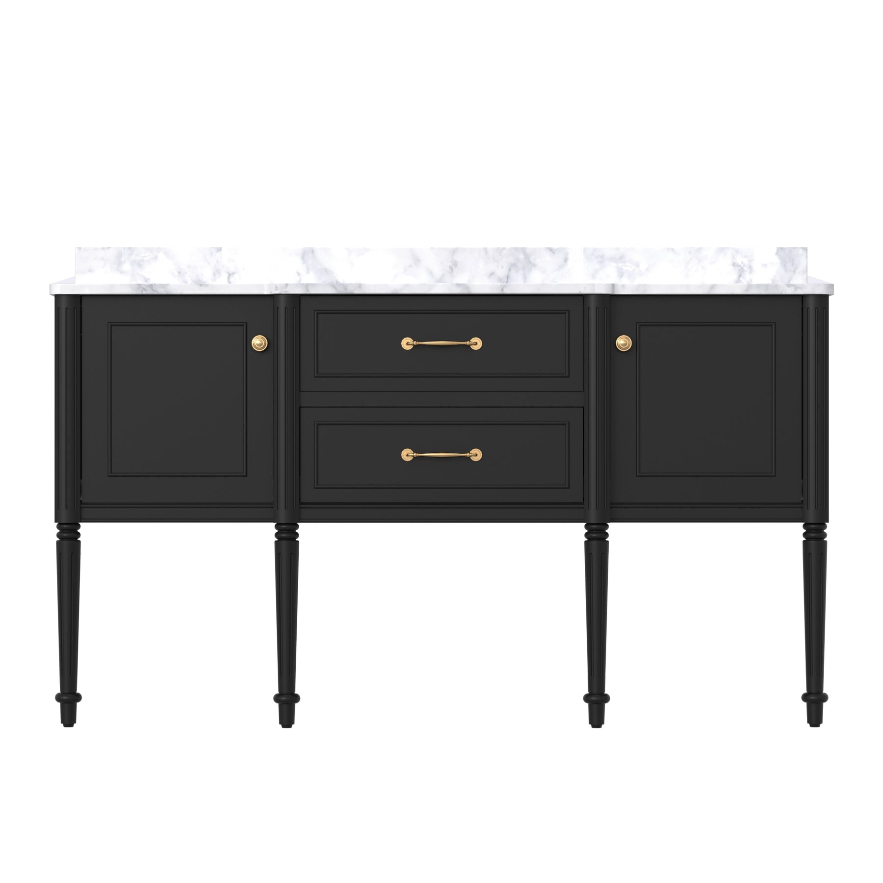 Modish 60" Wall Mounted Single Vanity Cabinets Cabinets with Solid Wood Legs
