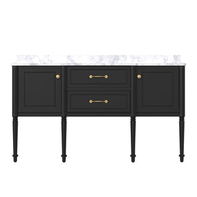 Modish 60" Wall Mounted Single Vanity Cabinets Cabinets with Solid Wood Legs