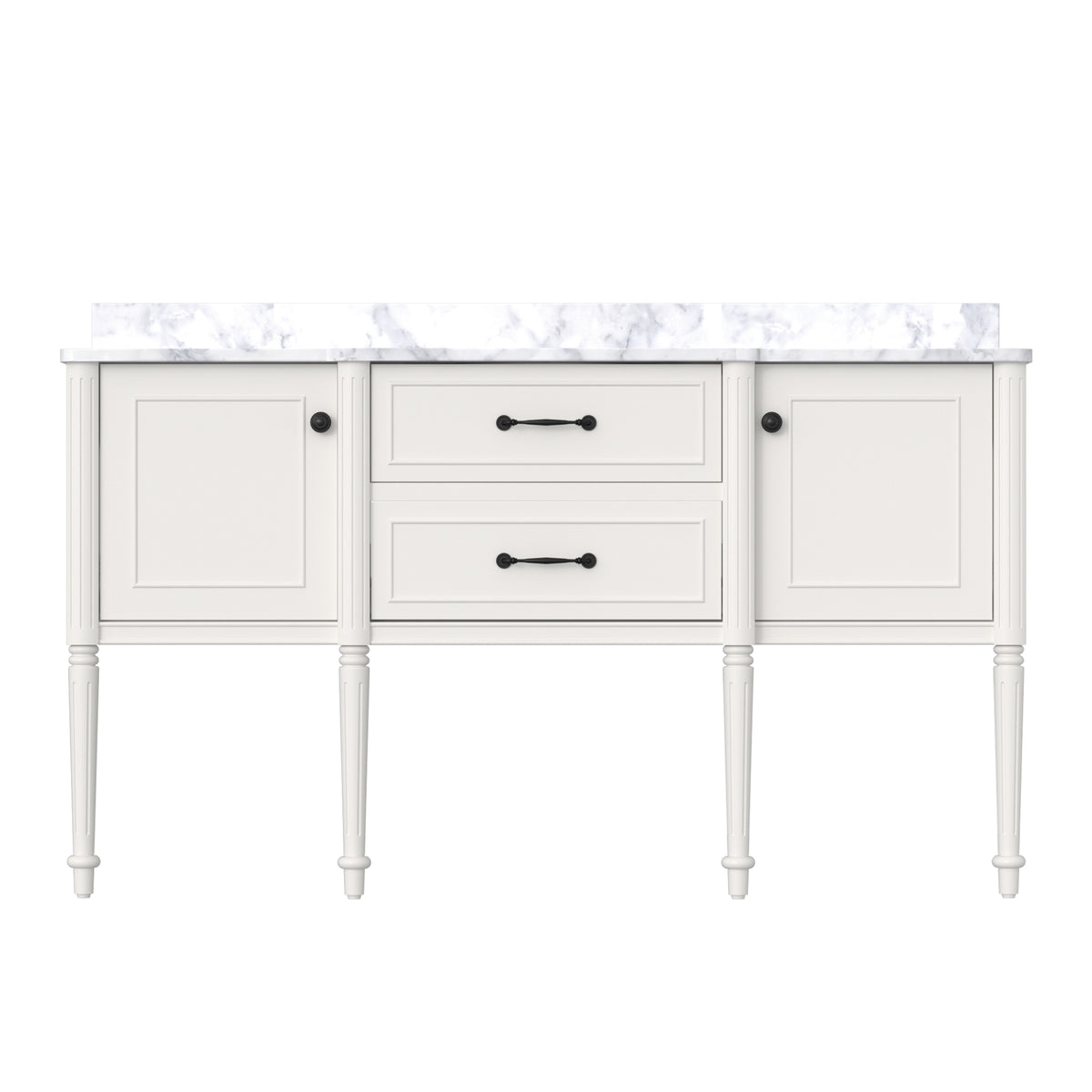 Modish 60" Wall Mounted Single Vanity Cabinets Cabinets with Solid Wood Legs