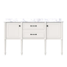 Modish 60" Wall Mounted Single Vanity Cabinets Cabinets with Solid Wood Legs
