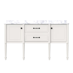 Modish 60" Wall Mounted Single Vanity Cabinets Cabinets with Solid Wood Legs