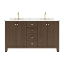 Canyon 60" Freestanding Double Vanity Cabinets with Curved Design