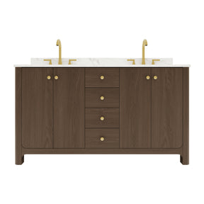 Canyon 60" Freestanding Double Vanity Cabinets with Curved Design