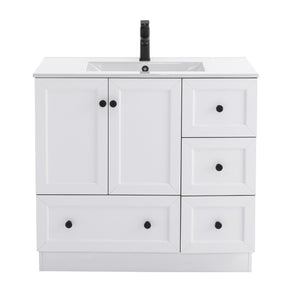 Modern 36" Freestanding Bathroom Vanity Combo with Single Undermount Sink, Kitchen Base