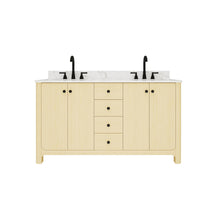 Canyon 60" Freestanding Double Vanity Cabinets with Curved Design