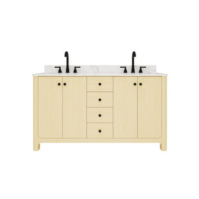 Canyon 60" Freestanding Double Vanity Cabinets with Curved Design