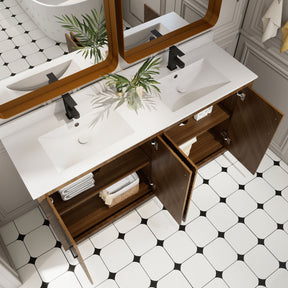 Zoom 60" Freestanding Double Vanity Cabinets with Chevron Pattern