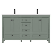 Modern 60" Freestanding Double Vanity Cabinets with Classic Design
