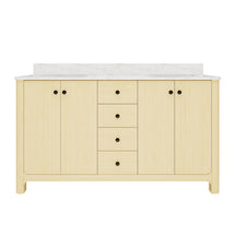 Canyon 60" Freestanding Double Vanity Cabinets with Curved Design