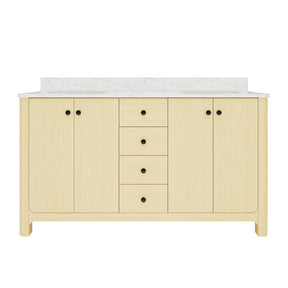 Canyon 60" Freestanding Double Vanity Cabinets with Curved Design