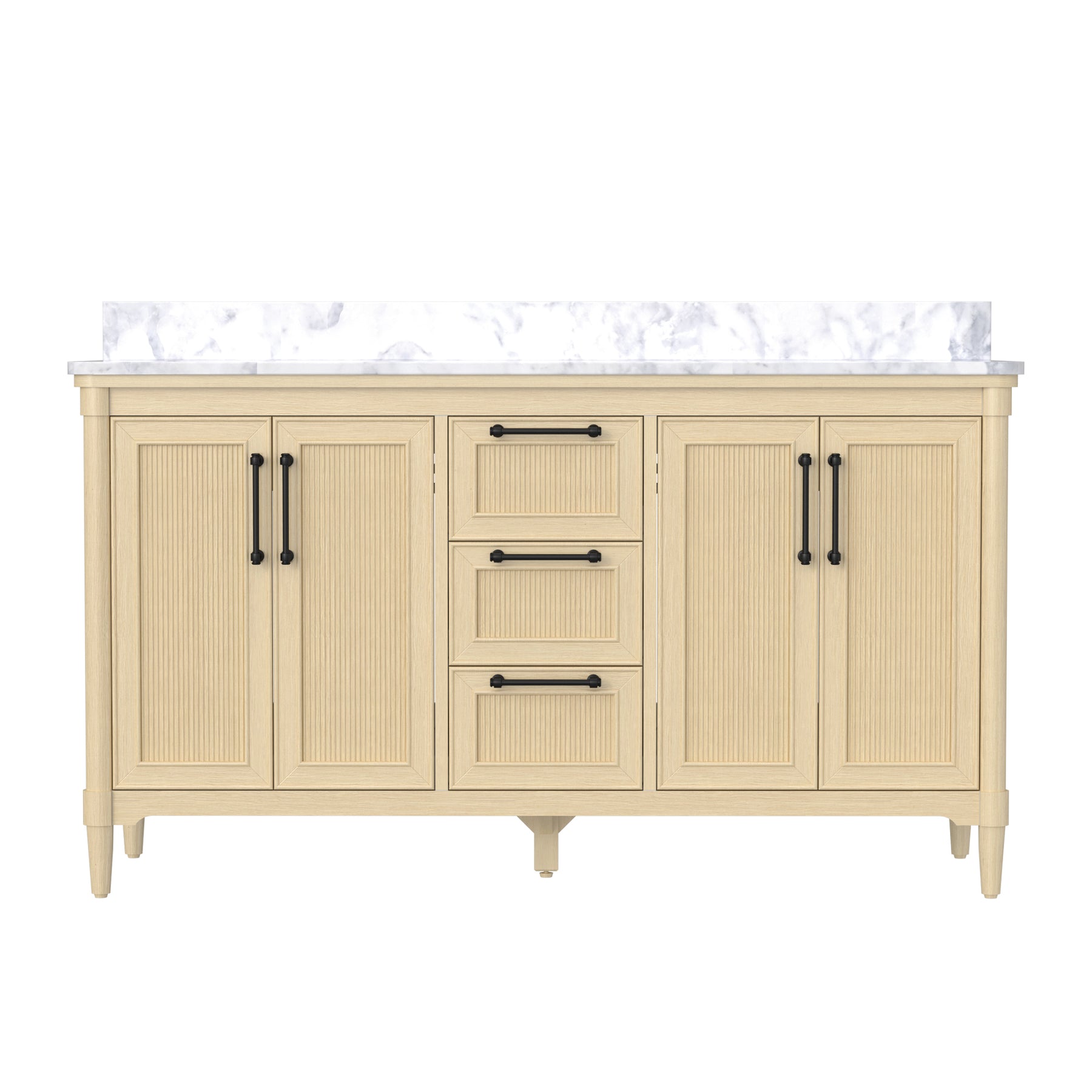 Vantara 60" Freestanding Double Vanity Cabinets with Fluted Texture