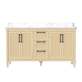 Vantara 60" Freestanding Double Vanity Cabinets with Fluted Texture