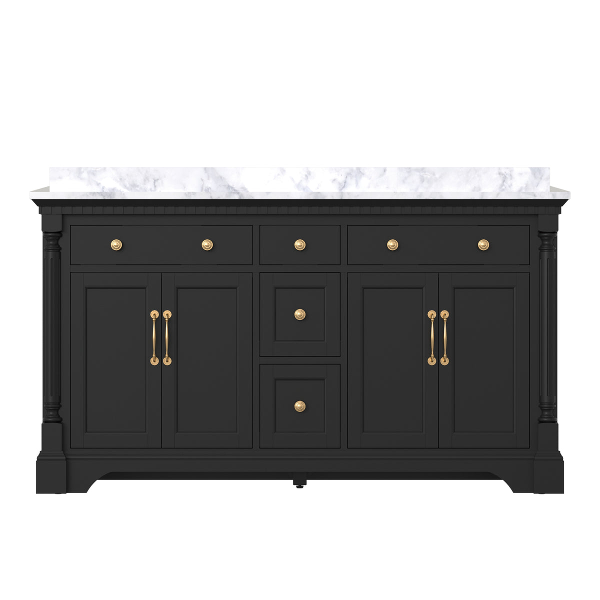 Acro 60" Freestanding Double Vanity Cabinets with Arch Feet
