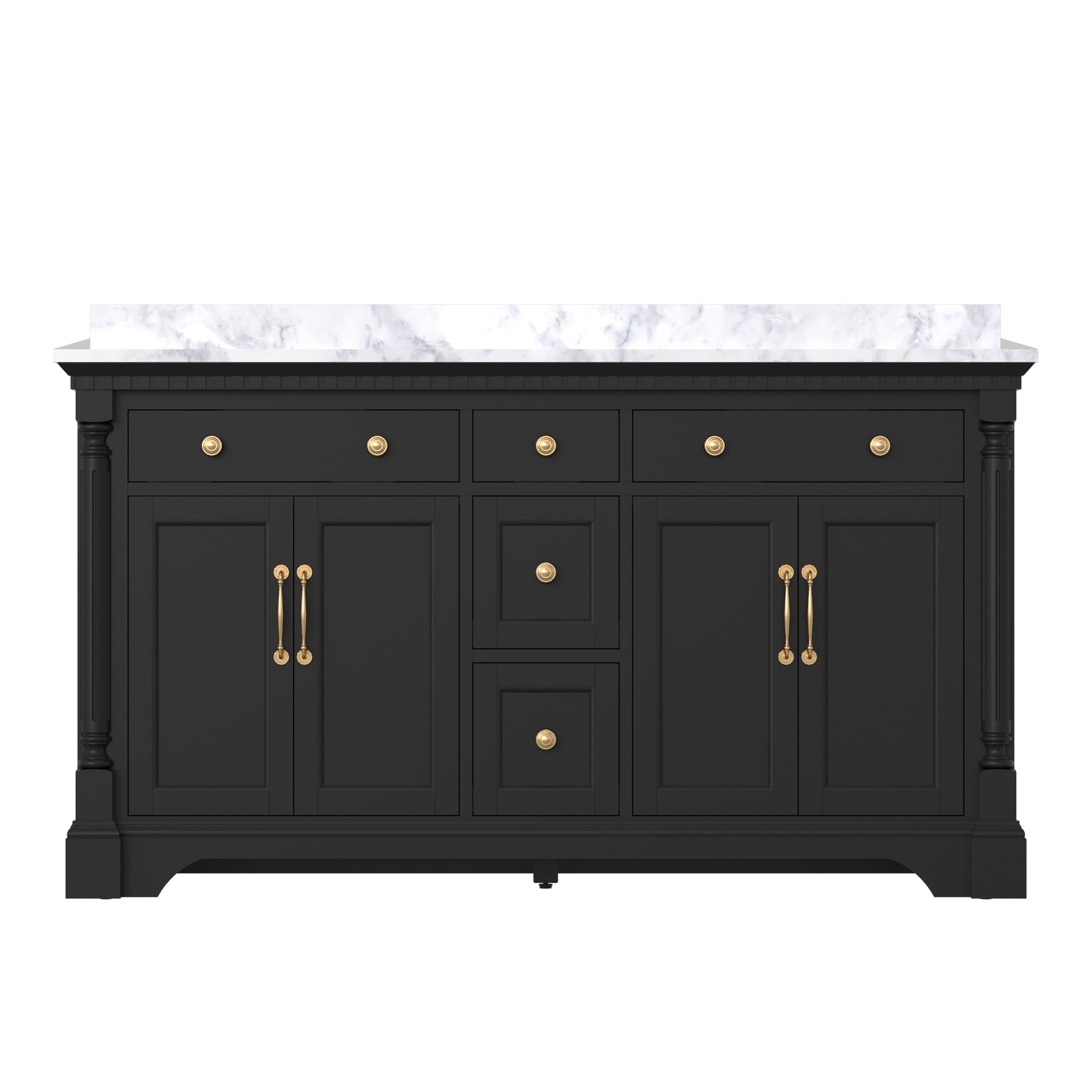 Acro 60" Freestanding Double Vanity Cabinets with Arch Feet