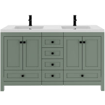 Modern 60" Freestanding Bathroom Vanity Combo with Double Undermount Sinks
