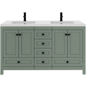 Modern 60" Freestanding Bathroom Vanity Combo with Double Undermount Sinks