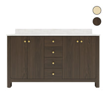 Canyon 60" Freestanding Double Vanity Cabinet with Curved Design