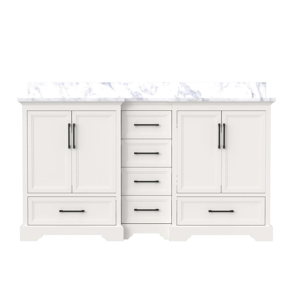 Nobilis 60’’ Freestanding Double Vanity Cabinets with Symmetrical Layout Lvory White 浴室柜