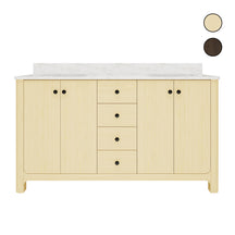 Canyon 60" Freestanding Double Vanity Cabinet with Curved Design