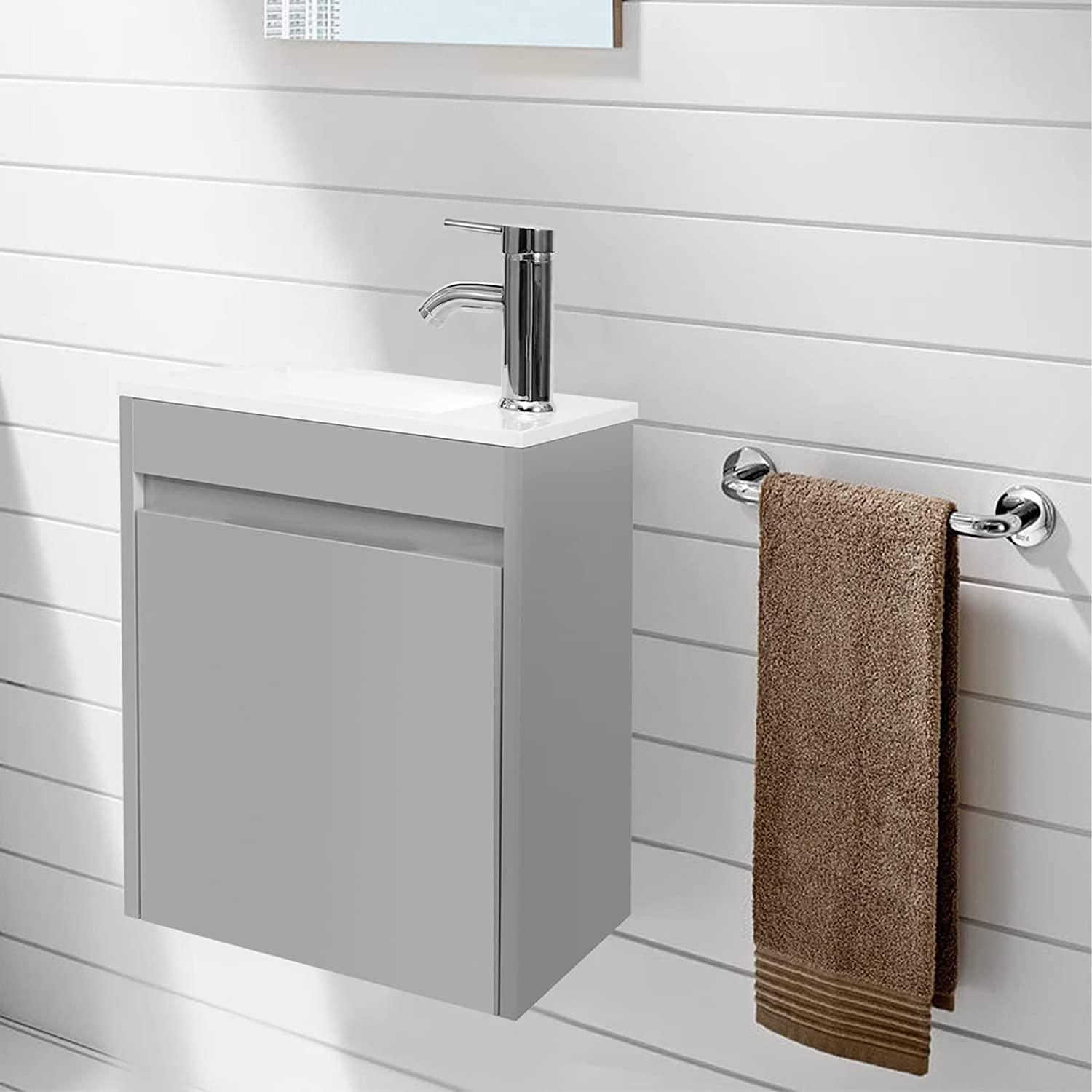 Rec 16’’ Wall Mounted Single Vanity Cabinet with Small Space Decor 浴室吊柜