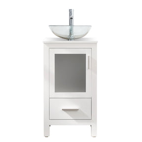 eclife 18" Small Bathroom Vanity Sink Combo W/Matte Glass Door