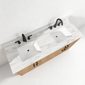 Zoom 60" Freestanding Double Vanity Cabinets with Chevron Pattern