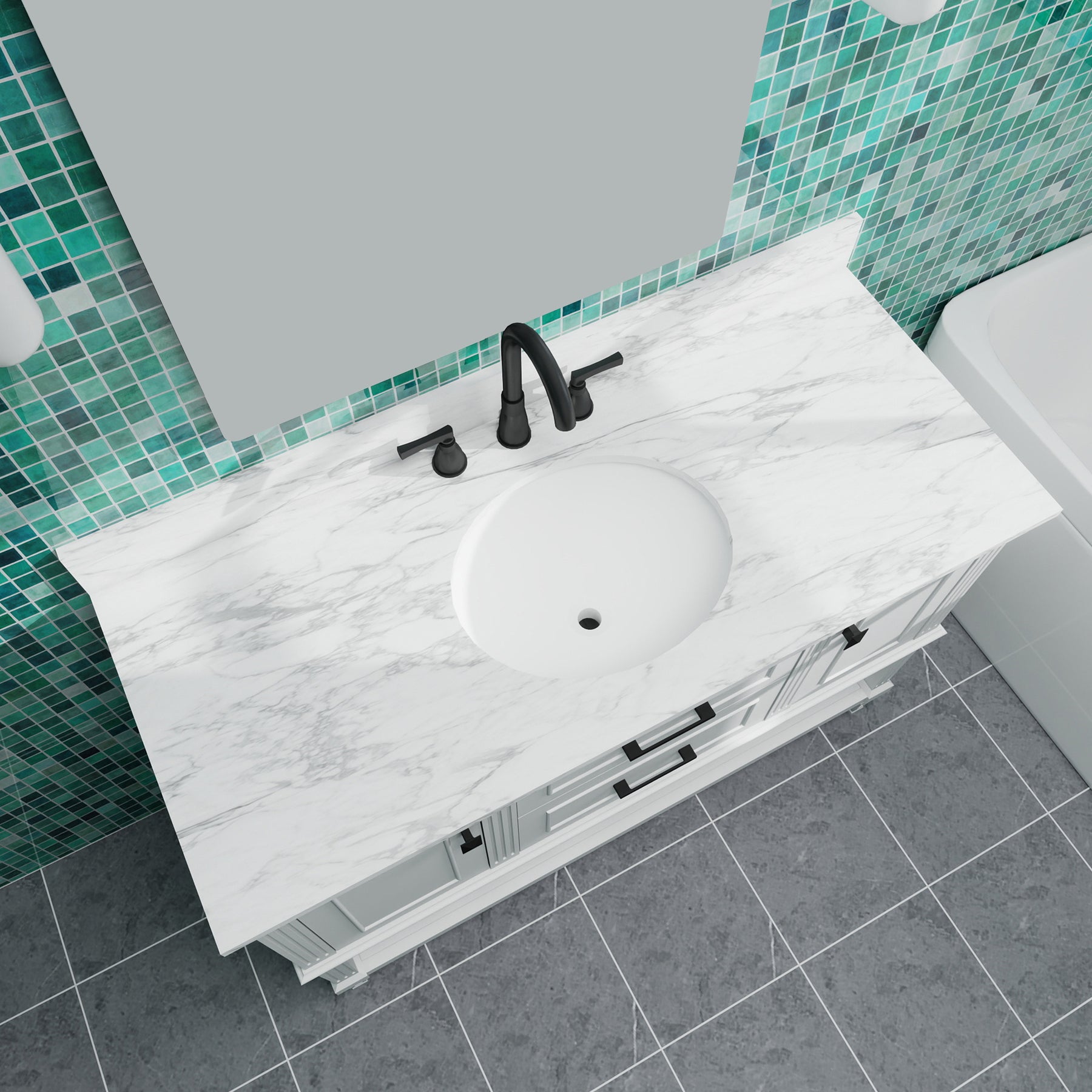 Bosun 48" Freestanding Single Vanity Cabinet with Reliable Storage & Solid Frame