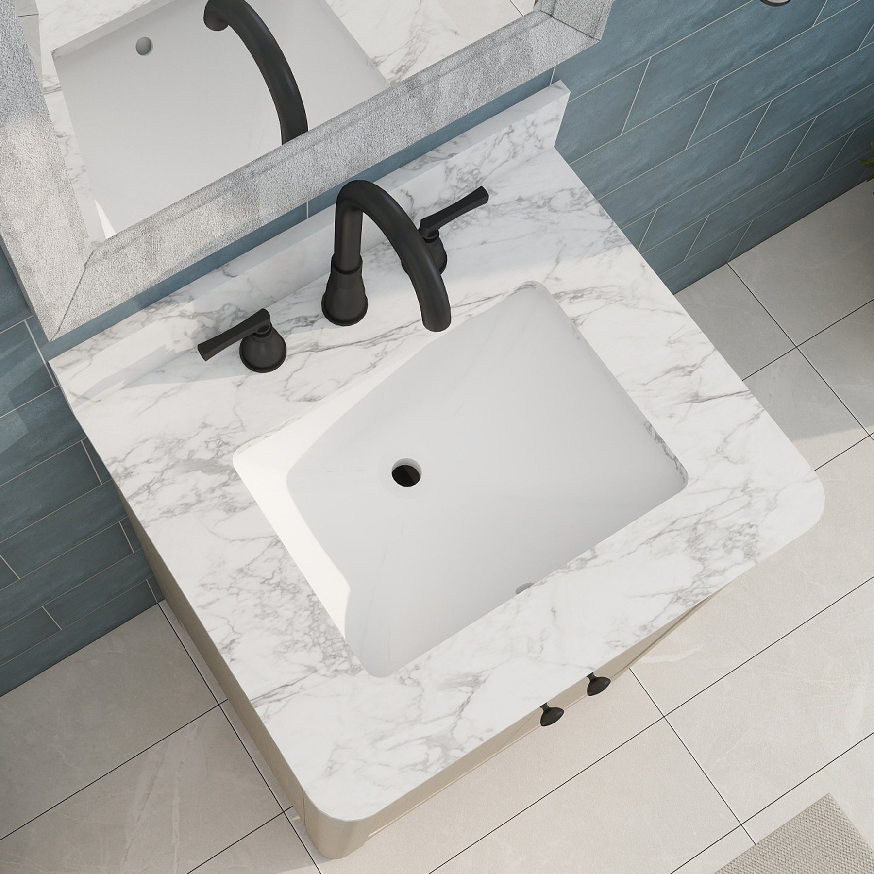 Canyon 24" Freestanding Single Vanity Cabinet with Curved Design