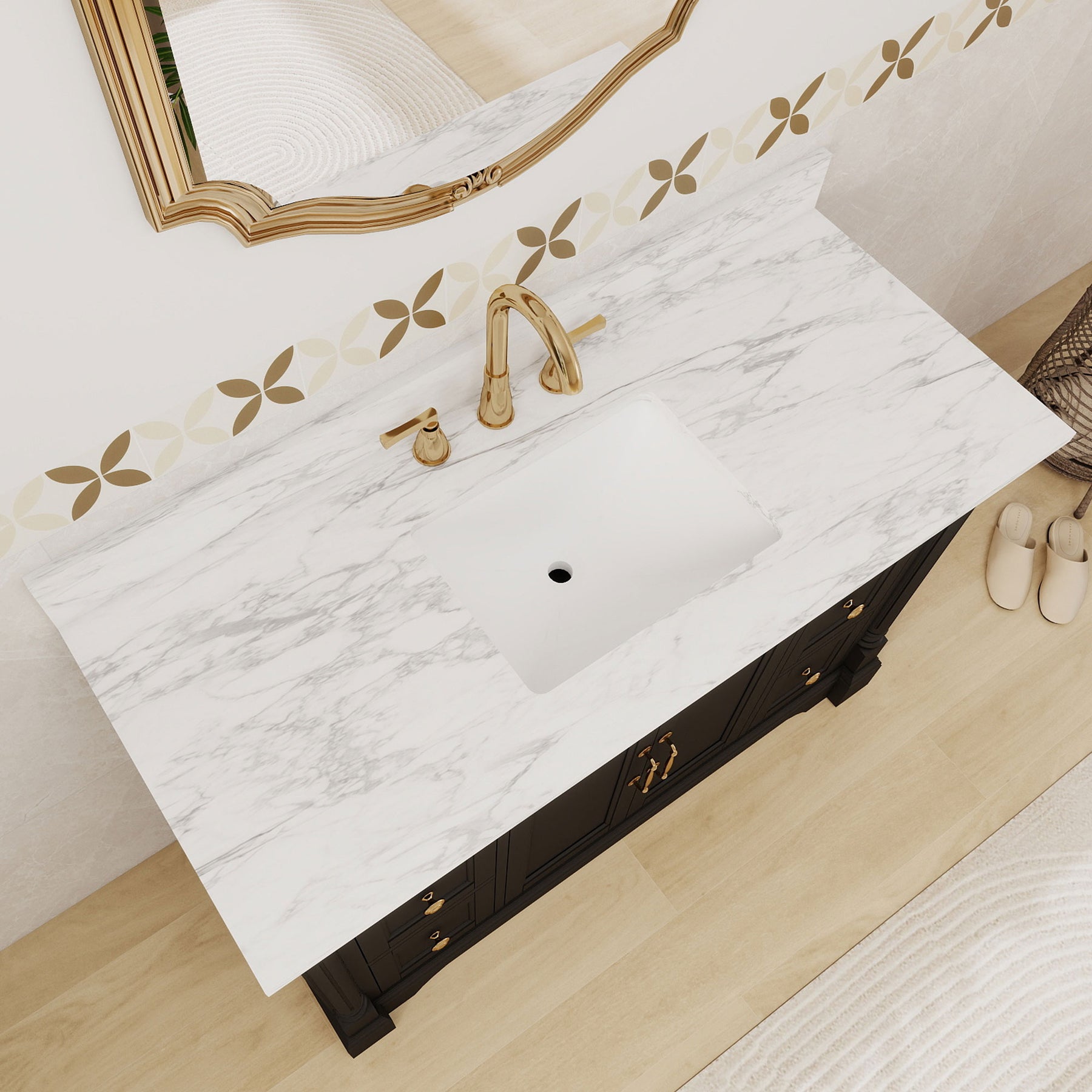 Acro 48" Freestanding Single Vanity Cabinets with Arch Feet