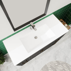 Waterfall 48’’ RTA Freestanding Vanity Cabinet Base with Vertical Striped Decor (Countertop & Sink Not Included) 浴室柜