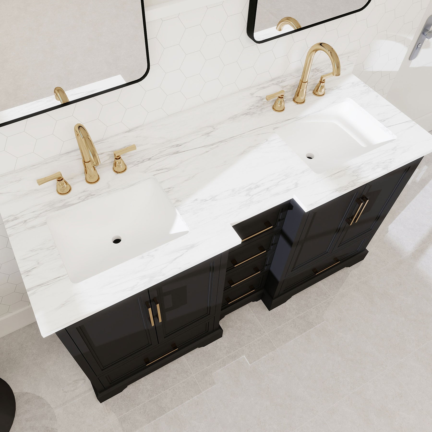 Nobilis 60" Freestanding Double Vanity Cabinets with Symmetrical Layout