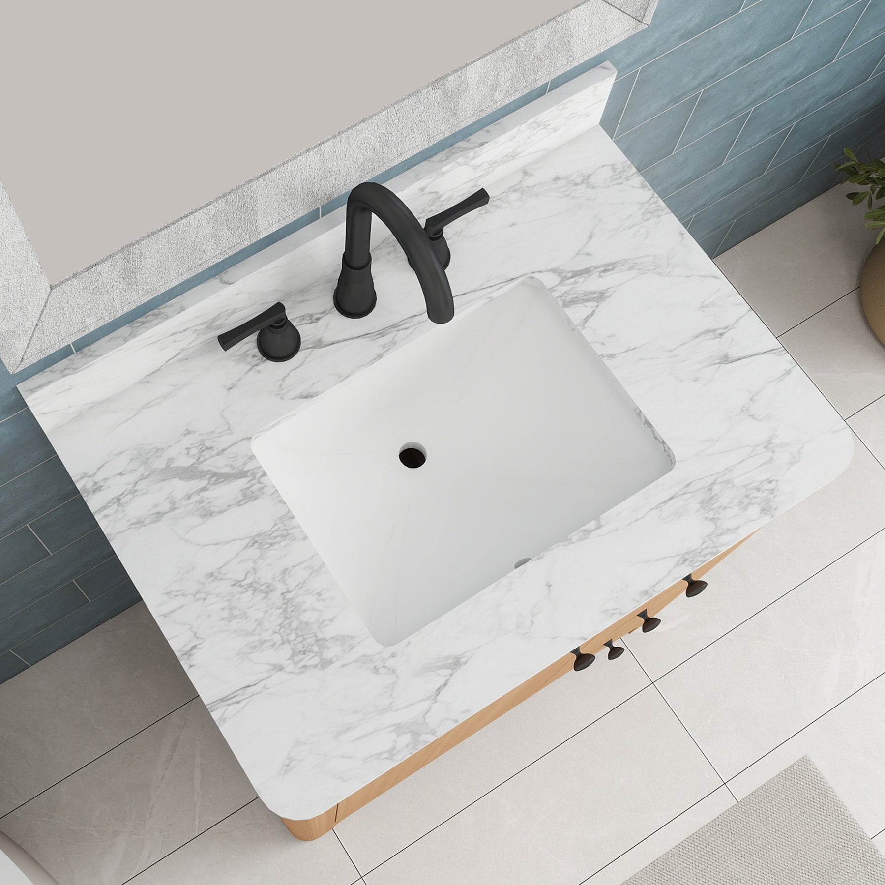 Canyon 30" Freestanding Single Vanity Cabinet with Curved Design