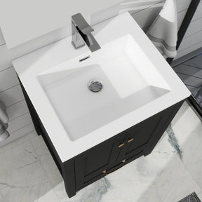 Modern 24’’ RTA Freestanding Vanity Cabinet Base with Larger Storage Room (Countertop & Sink Not Included) 浴室柜