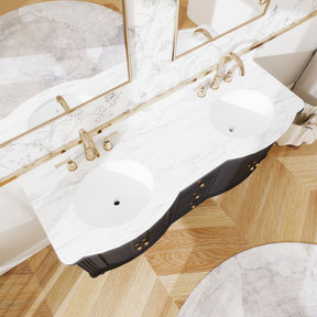 Elara 60" Freestanding Double Vanity Cabinets with Solid Wood Legs