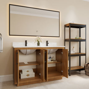 Zoom 48" Freestanding Double Vanity Cabinets with Chevron Pattern