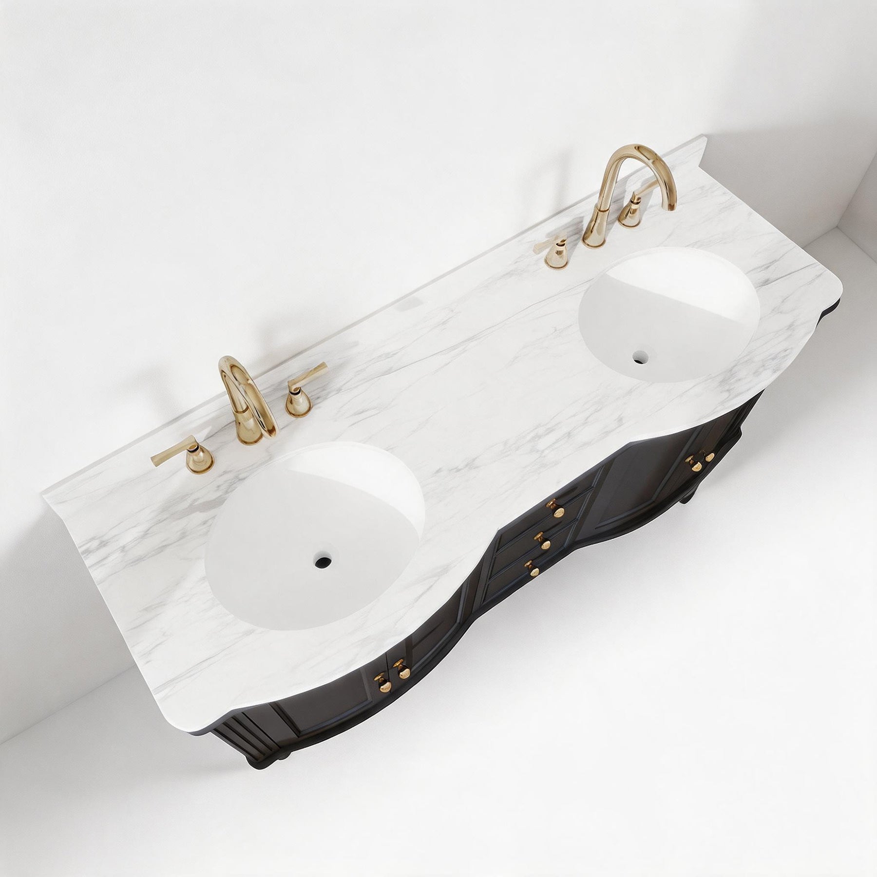 Elara 60" Freestanding Double Vanity Cabinets with Solid Wood Legs