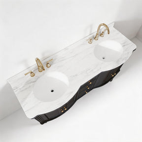 Elara 60" Freestanding Double Vanity Cabinets with Solid Wood Legs