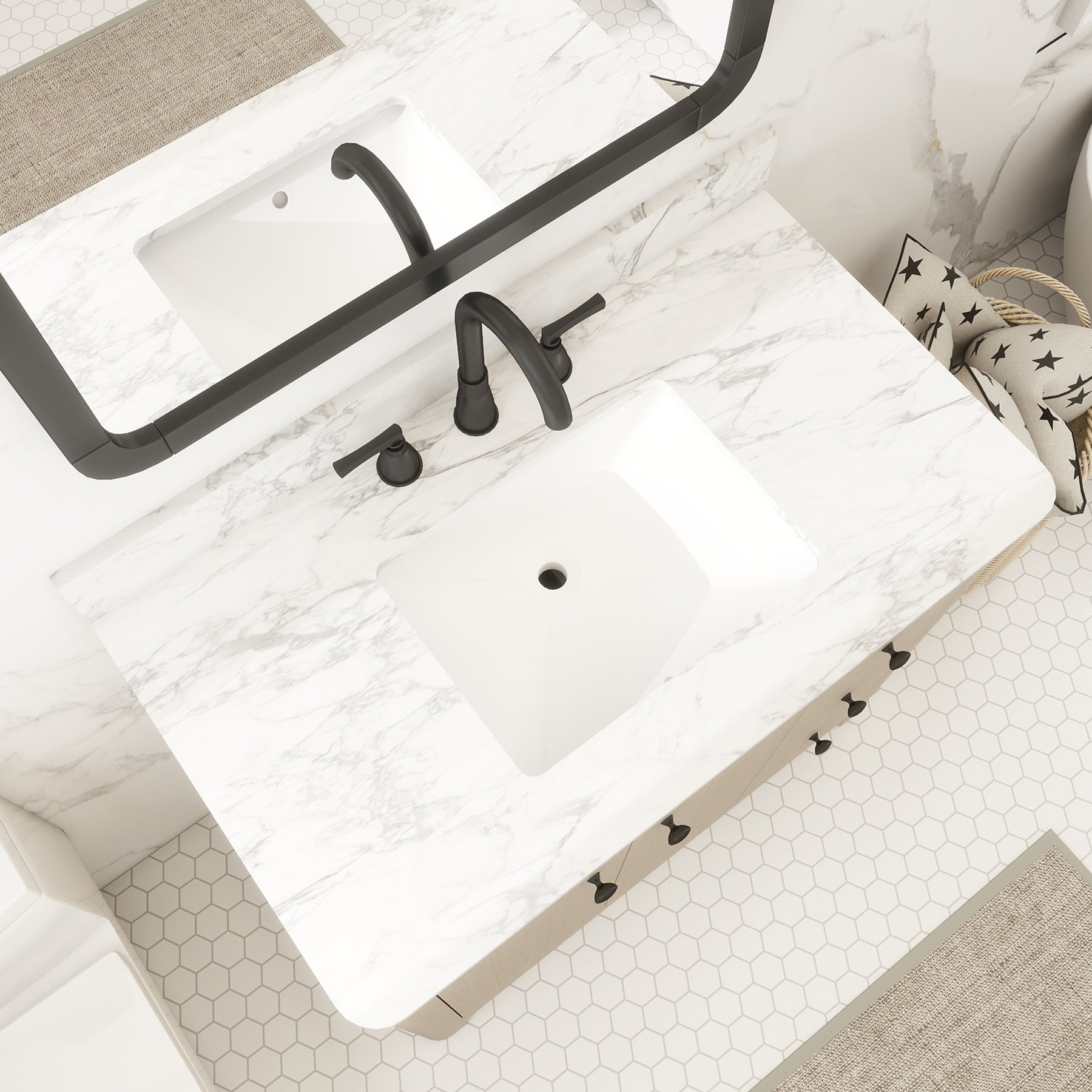 Canyon 36" Freestanding Single Vanity Cabinet with Curved Design