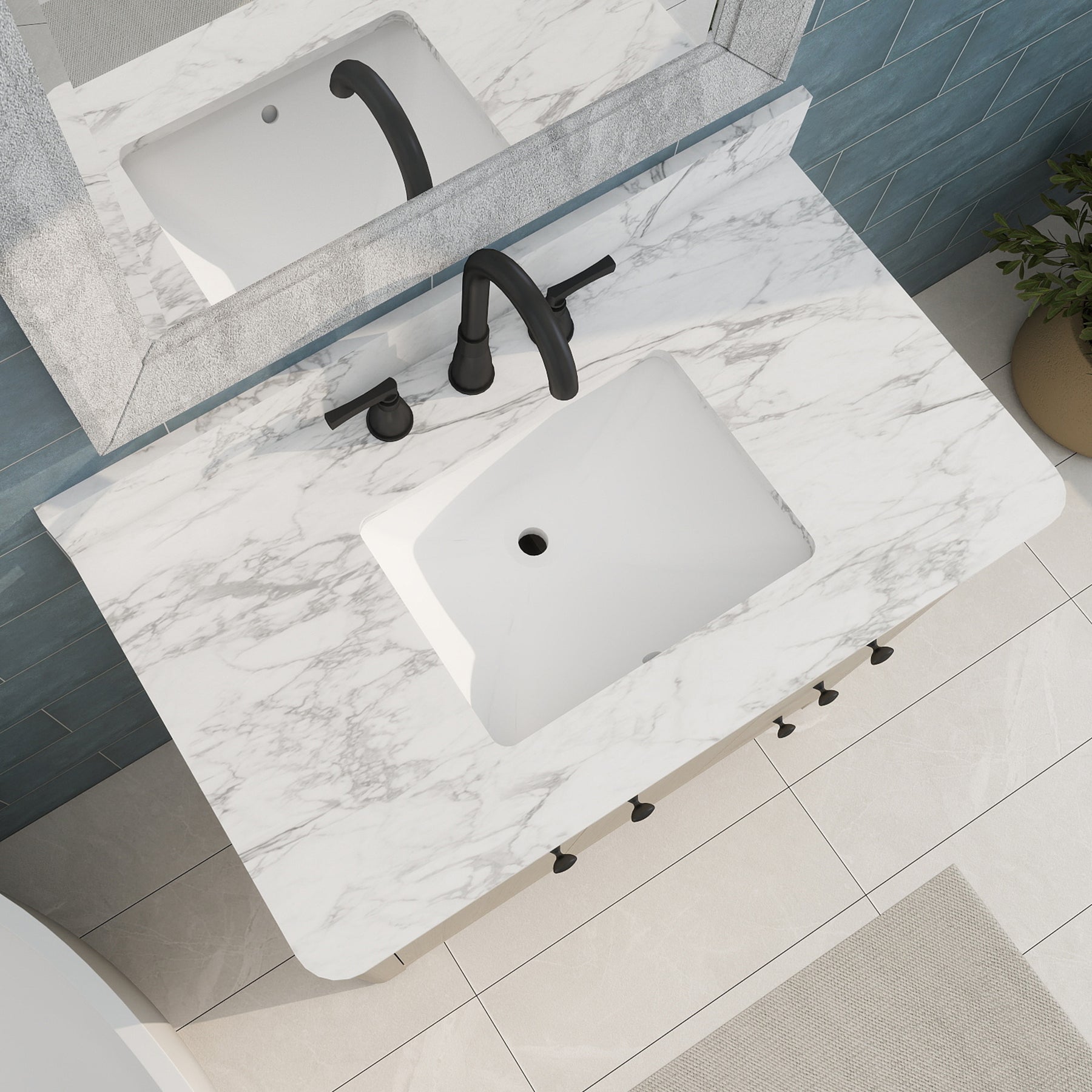 Canyon 36" Freestanding Single Vanity Cabinet with Curved Design