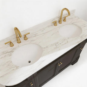 Opuluxe 60" Freestanding Double Vanity Cabinets with Curved Design
