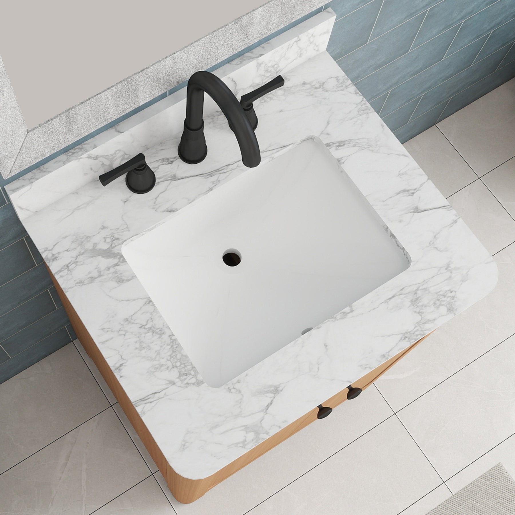 Canyon 24" Freestanding Single Vanity Cabinet with Curved Design