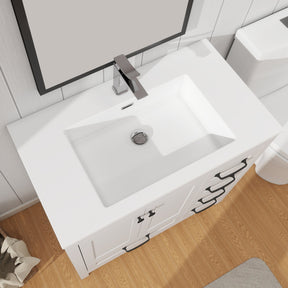 Modern 36’’ RTA Freestanding Vanity Cabinet Base with Larger Storage Room (Countertop & Sink Not Included) 浴室柜