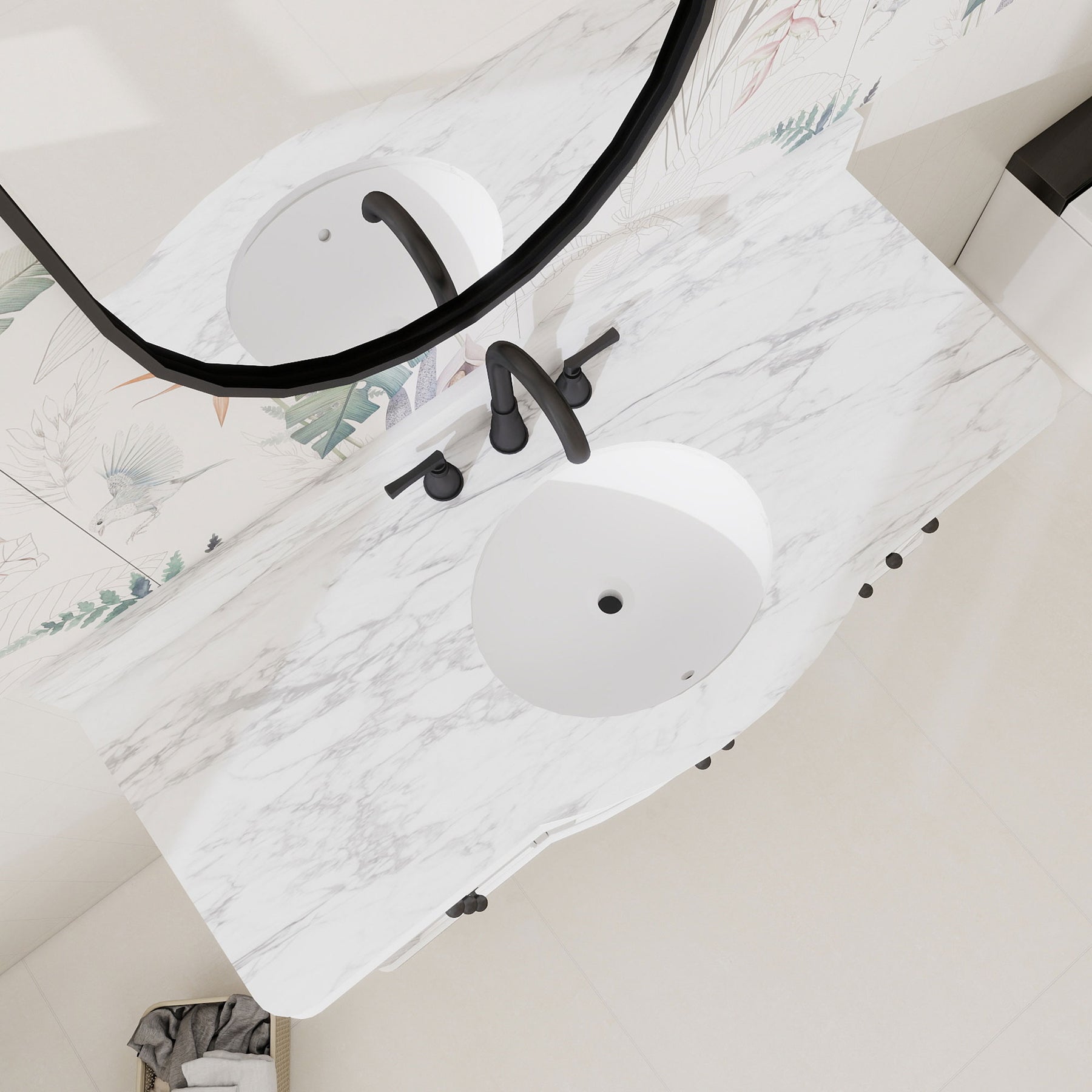 Elara 48" Freestanding Single Vanity  Cabinets with Solid Wood Legs