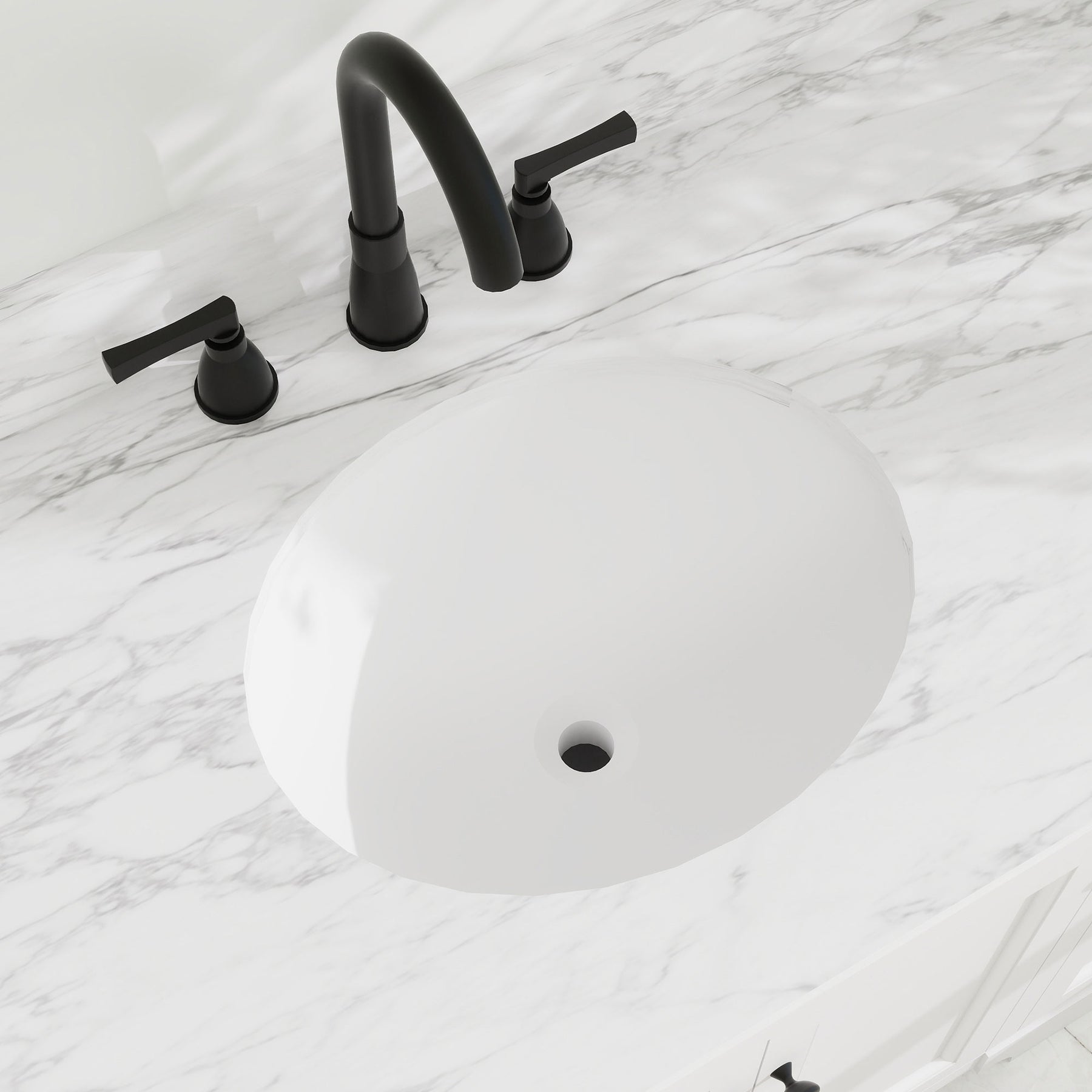 Opuluxe 48" Freestanding Single Vanity Cabinets with Curved Design