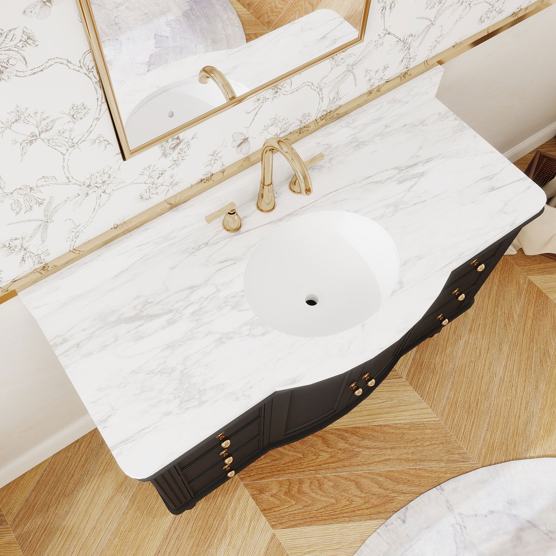 Elara 48" Freestanding Single Vanity  Cabinets with Solid Wood Legs
