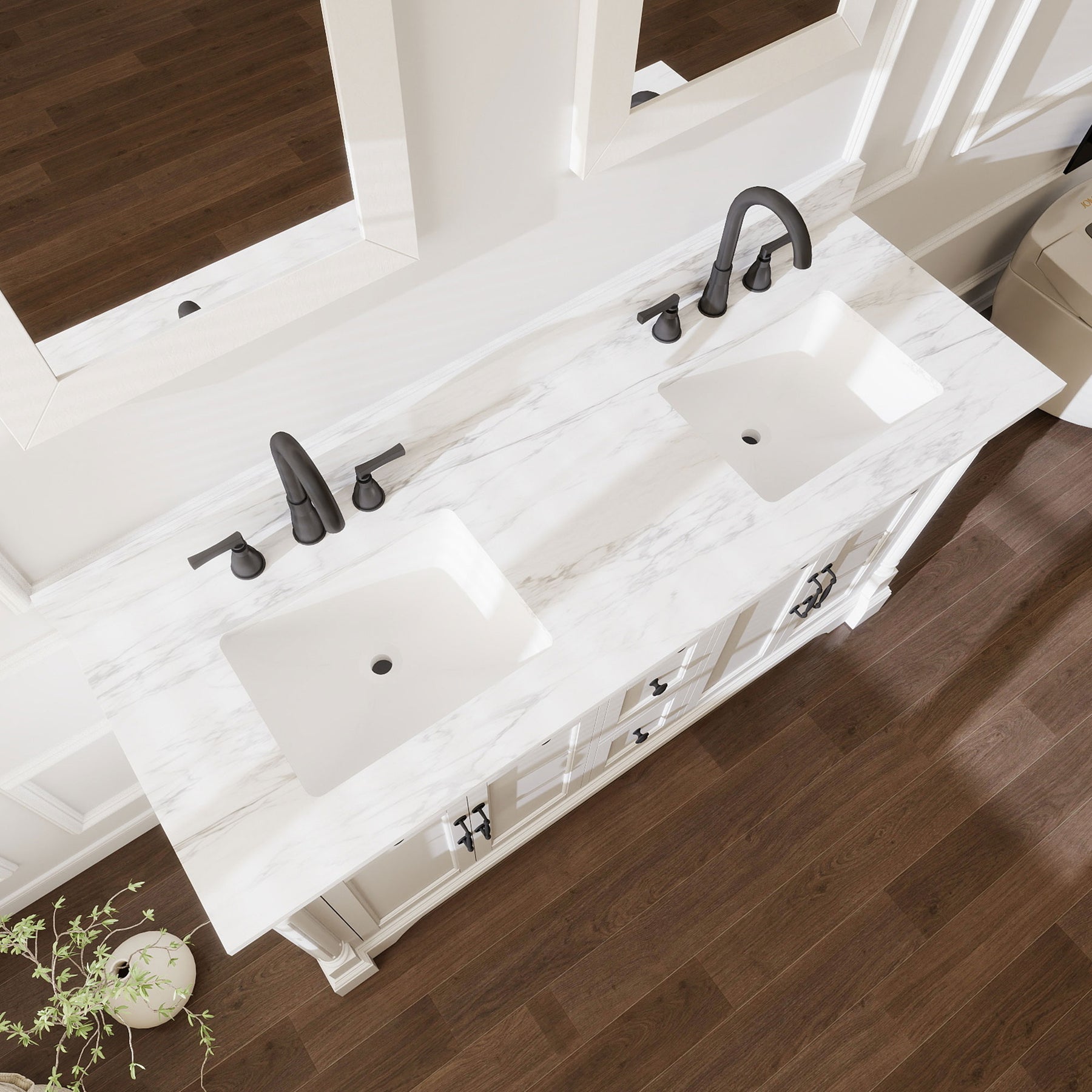 Acro 60" Freestanding Double Vanity Cabinets with Arch Feet