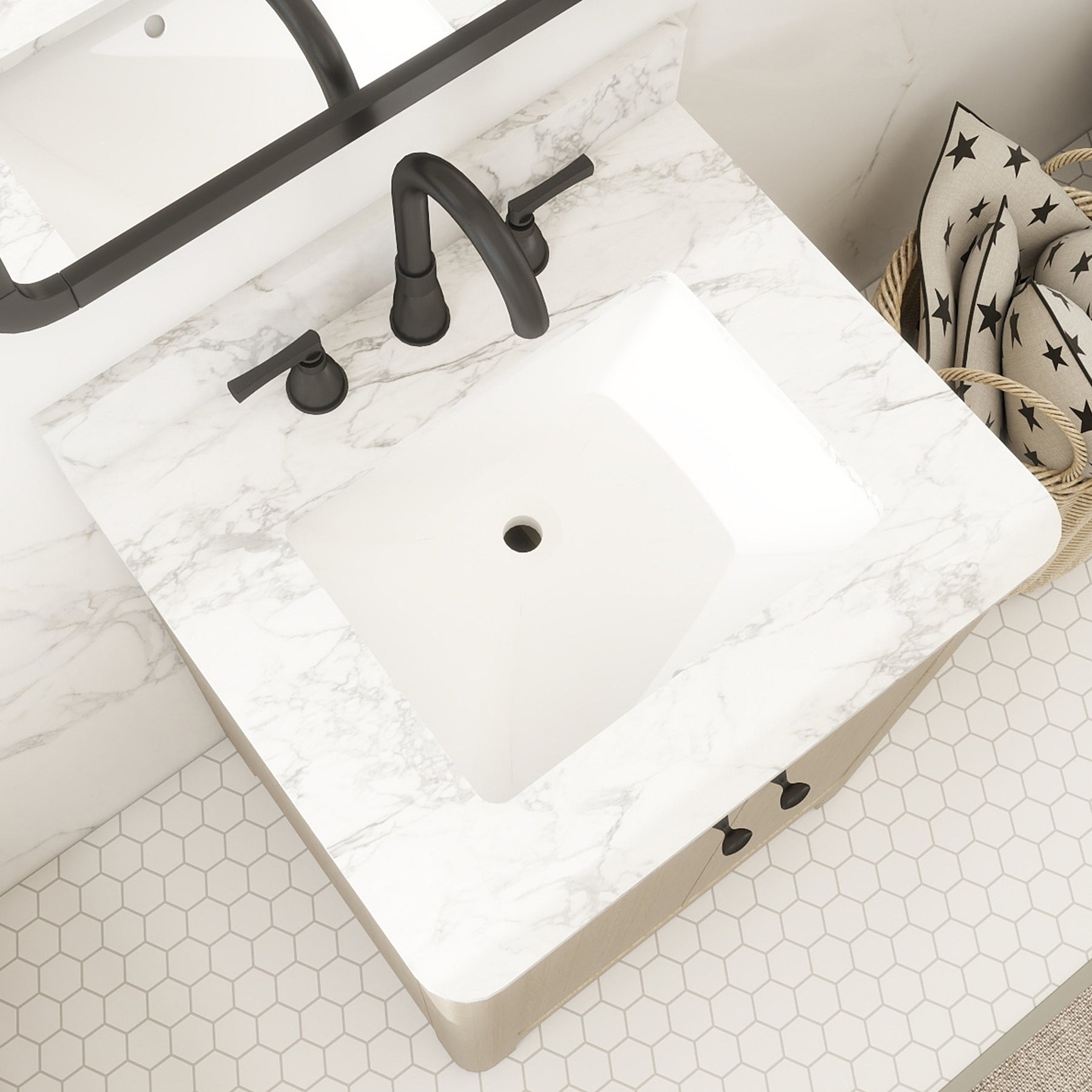 Canyon 24" Freestanding Single Vanity Cabinet with Curved Design