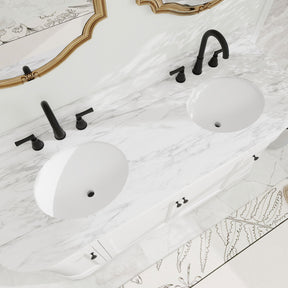 Opuluxe 60" Freestanding Double Vanity Cabinets with Curved Design