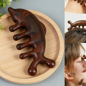 Pre-Order Exclusive | Handmade Red Sandalwood Dolphin Massage Comb | Limited Scarcity Natural Wood Comb for Scalp & Body