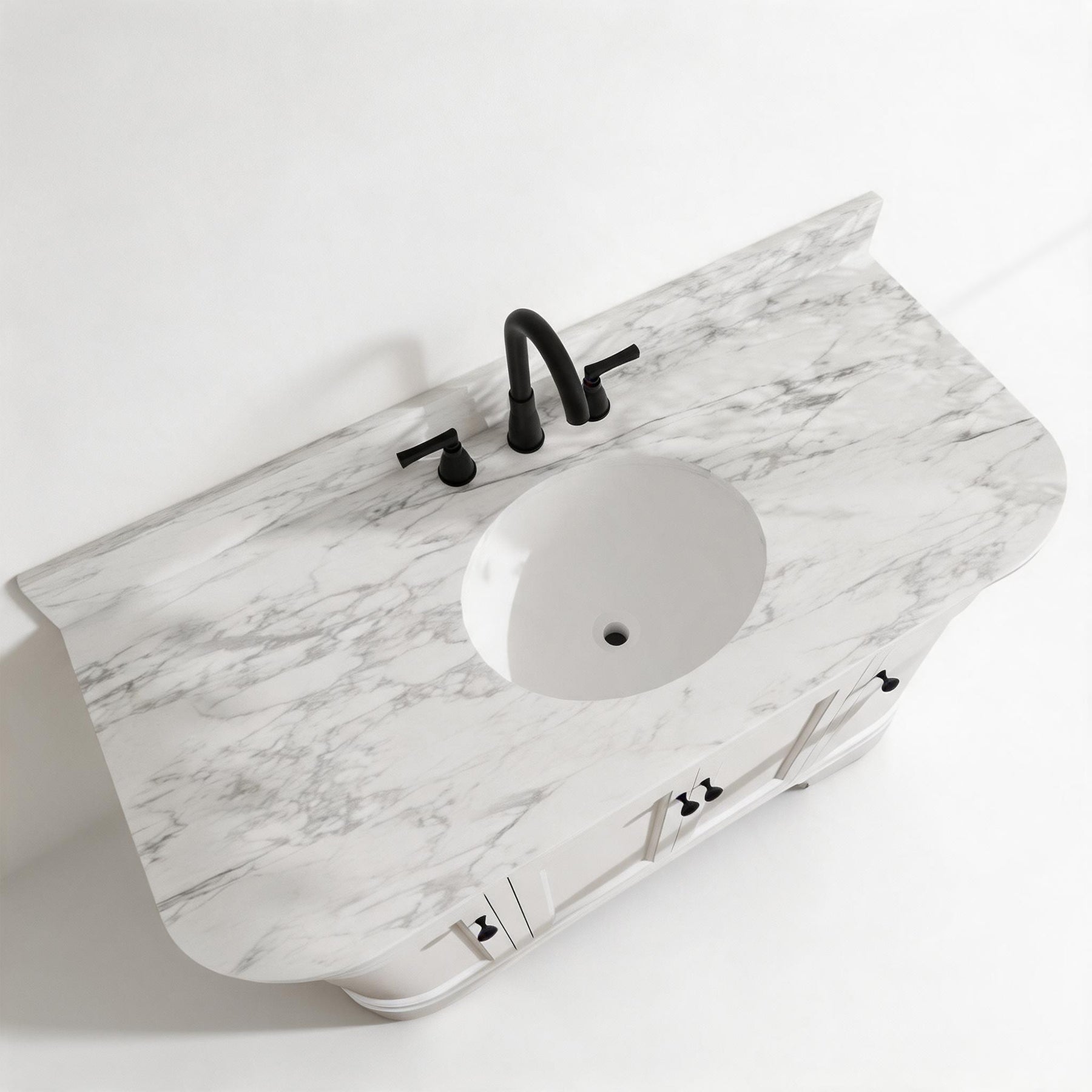 Opuluxe 48" Freestanding Single Vanity Cabinets with Curved Design